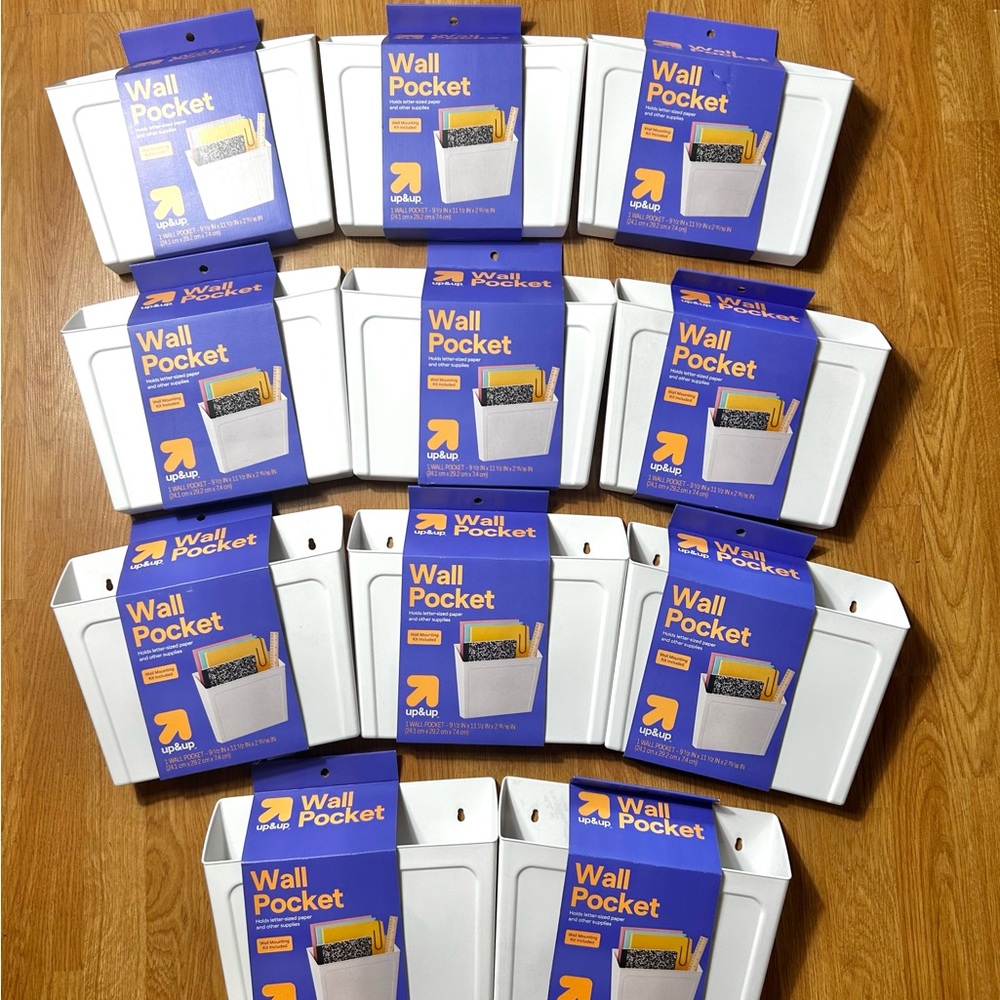 10x Wall Pocket Holds Letters Size Paper Up&Up 9.5inX11.5inX2.93in Hardware Inc